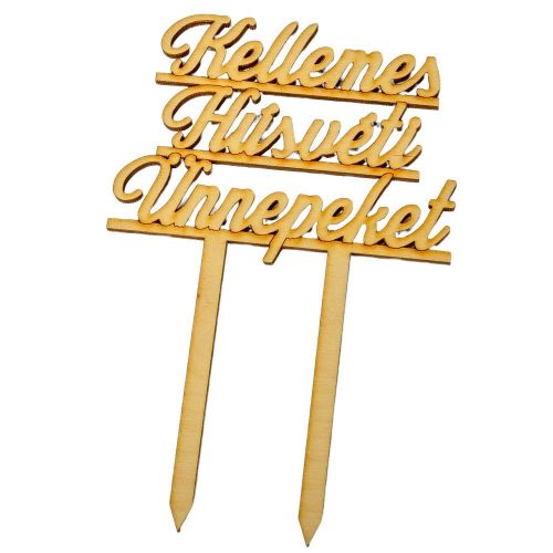 Natúr fa beszúrós Kellemes Húsvéti ünnepeket felirat 15cm