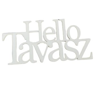 Natúr fa Helló Tavasz felirat fehér 20cm
