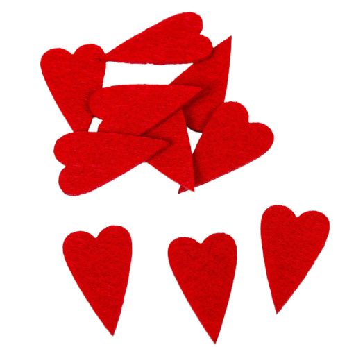 Filc hosszú szív 4cm 10db-com