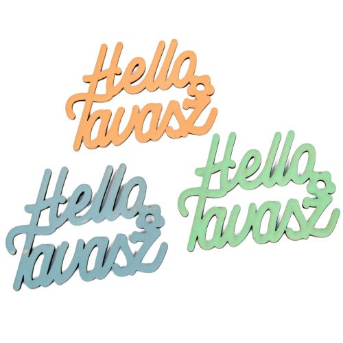 Helló Tavasz felirat pasztell mix 8,5cm 3db-os