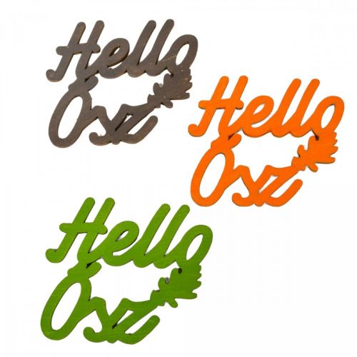 Hello Ősz felirat föld szín 8,5cm 3db-os