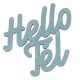 Hello Tél felirat kékezüst 10cm