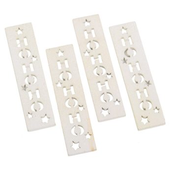 HOHOHO feliratos biléta fehér glitteres fehér 8cm 4db-os