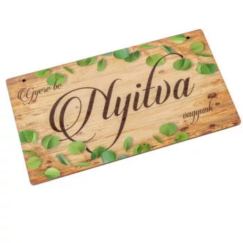 Nyomtatott fa tábla Zárva-Nyitva 24x13cm