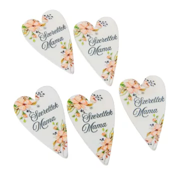 Nyomtatott fa tábla Szeretlek Mama 6cm 5db-os