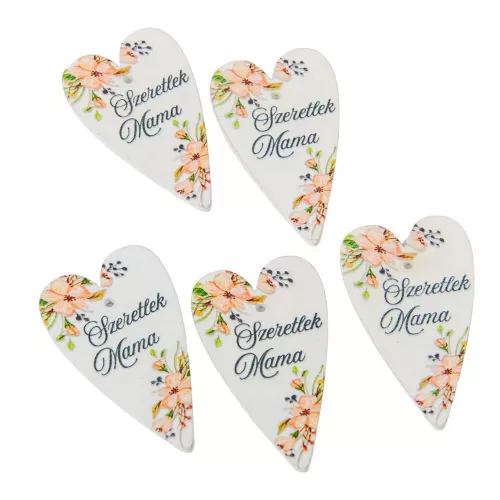 Nyomtatott fa tábla Szeretlek Mama 6cm 5db-os