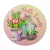 Nyomtatott fa tábla koszorú közép Hello Tavasz  tulipános 14,8cm