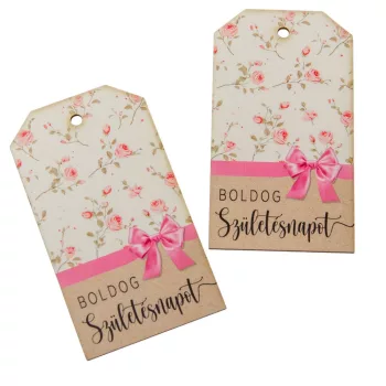   Nyomtatott dekorkarton Boldog születésnapot tábla 9cm 2db-os