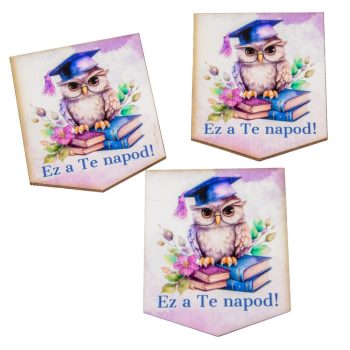   Nyomtatott dekorkarton - Ez a te napod! ballagás bookmark tábla 7cm 3db-os