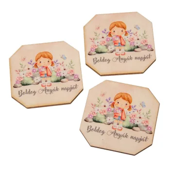   Nyomtatott nyomtatott tábla - Boldog anyák napját tábla 6cm 3db-os