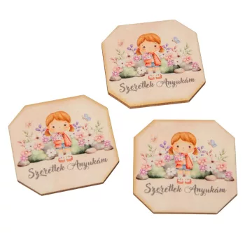 Nyomtatott nyomtatott tábla - Szeretlek anyukám 6cm 3db-os