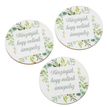   Nyomtatott dekorkarton - Köszönjük, hogy velünk ünnepelsz 5cm 3db-os