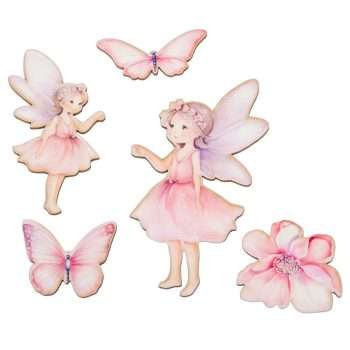   Nyomtatott dekorkarton - Rózsaszín tündér csomag 4-10cm 5db-os