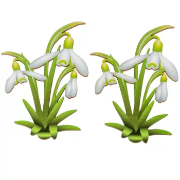 Nyomtatott dekorkarton hóvirág 11cm 2db-os