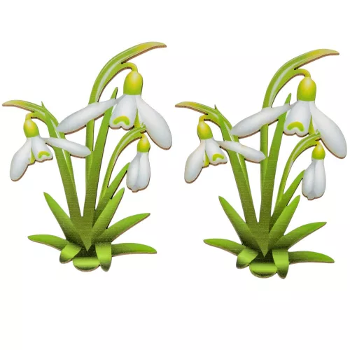 Nyomtatott dekorkarton hóvirág 11cm 2db-os