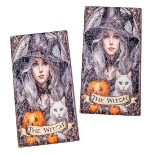 Nyomtatott fa tábla  Tábla Tarot kártya Boszi 9,5cm 2db-os