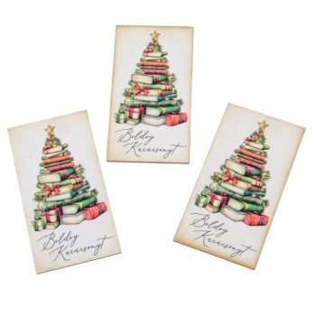   Nyomtatott dekorkarton  Boldog karácsonyt tábla 9,5cm 3db-os