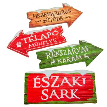   Nyomtatott dekorkarton  Északi Sark útjelző szett 12-13cm  4db-os