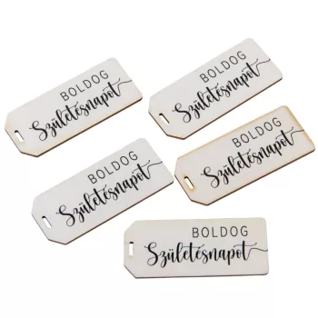   Nyomtatott dekorkarton Boldog születésnapot tábla 5,5cm 5db-os