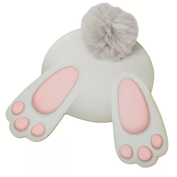 Nyomtatott dekorkarton Nyuszi popi szürke 20cm