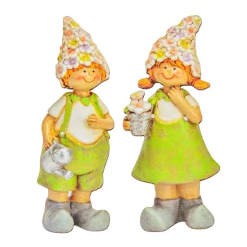   Nyomtatott dekorkarton Virágsapkás gyerek 10cm 2db-os csomag