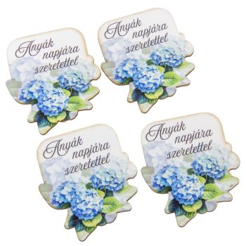   Nyomtatott dekorkarton Anyák napjára szeretettel virágos tábla 6cm 4db-os
