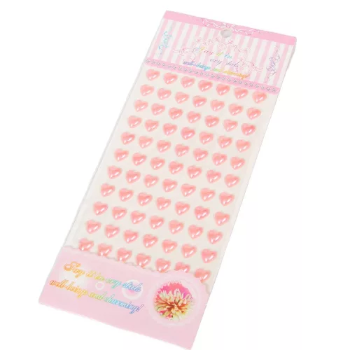 Öntapadós flitter szivecskés 1cm rózsaszín 77db-os