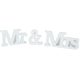 MR & MRS asztali felirat fehér M10cm