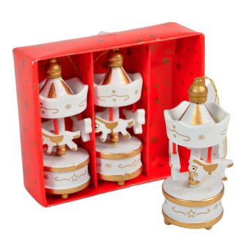 Körhinta fehér-arany M8cm 3db-os