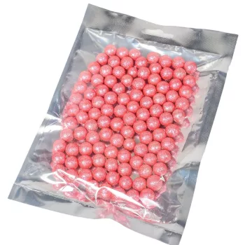   Glitteres polisztirol golyó sötétrózsaszín 1cm kb.10-15gramm