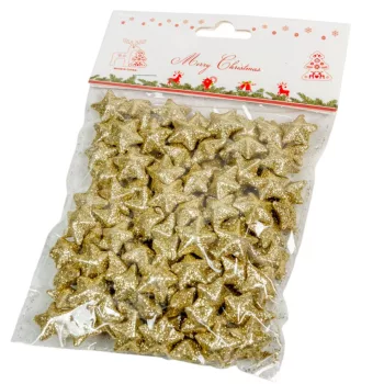 Glitteres polisztirol csillag arany 2cm