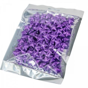 Glitteres polisztirol csillag sötétlila 2cm