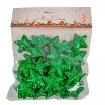 Glitteres polisztirol csillag sötétzöld 3,5cm