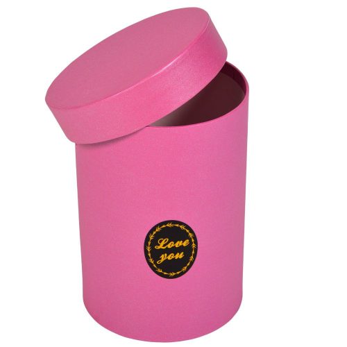 Henger papír doboz LOVE YOU málna D11,5cm M16cm