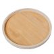 Fa tálca kerek peremes fehér-natúr D35cm