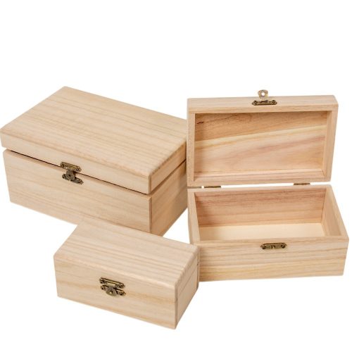 Fa doboz natúr 18-15-12cm 3db-os szett