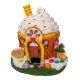 Muffin kunyhó LED-es narancsos polyresin 11,5cm