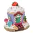 Muffin kunyhó LED-es epres polyresin 11,5cm