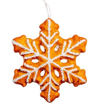 Mézeskalács dísz hópihe akasztós 13cm