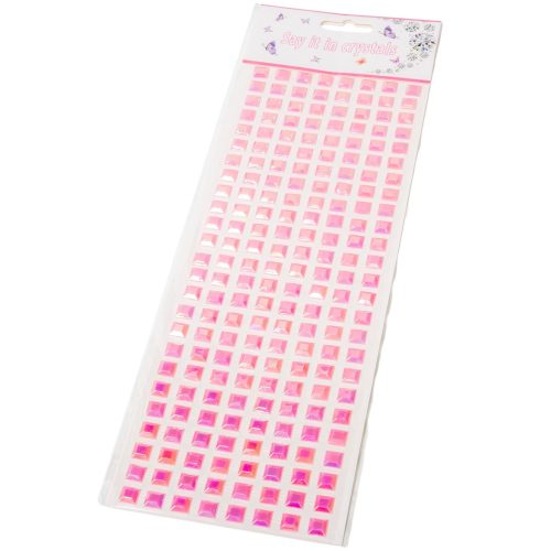 Gyöngyházas öntapadós kockák rózsaszín 200db/lap