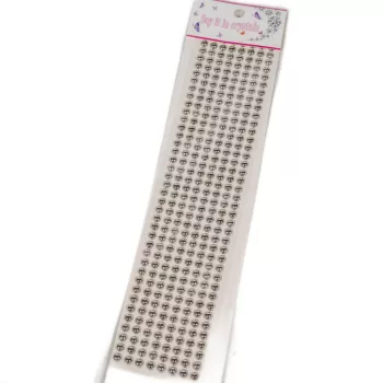 Öntapadós flitter gyöngyök ezüst 5mm 320db/lap