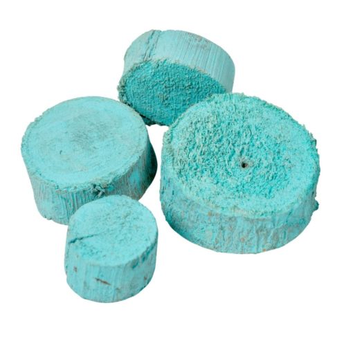 Fa szelet 1cm×3-9cm falfestékes aqua 20dkg/csom