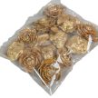 Cédrus rózsa fej 3-5cm arany&glitter 10dkg/csomag
