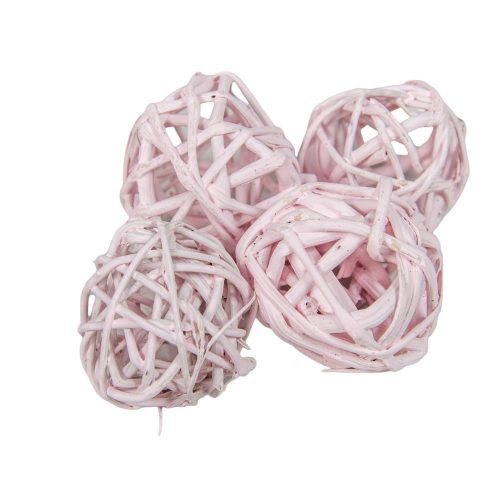 Vesszőlabda 3cm falfestékes rózsaszín 20db-os csomag