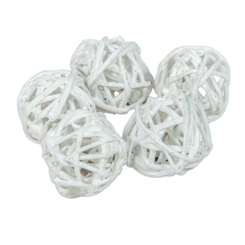 Vesszőlabda 3cm falfestékes fehér 20db-os csomag