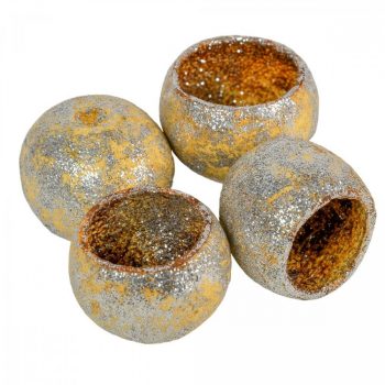 Bell cup 4-5cm glitteres ezüst 10db-os