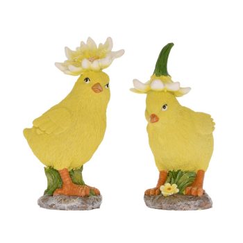 Csibe virág sapkábam polyresin 7cm