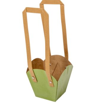 Tasak cserepes virághoz füllel zöld 11/7x12cm