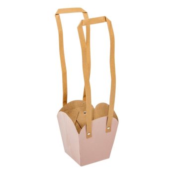 Tasak cserepes virághoz füllel rózsaszín 13/9,5x15cm