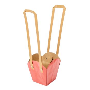 Tasak cserepes virághoz füllel piros 13/9,5x15cm